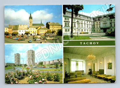 Postcard Tachov multi-view historical sent (M7978)