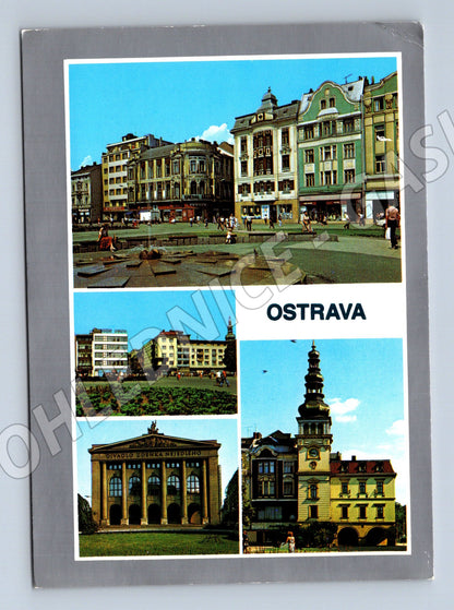 Postcard Ostrava multiple view sent 1991 (M7979)