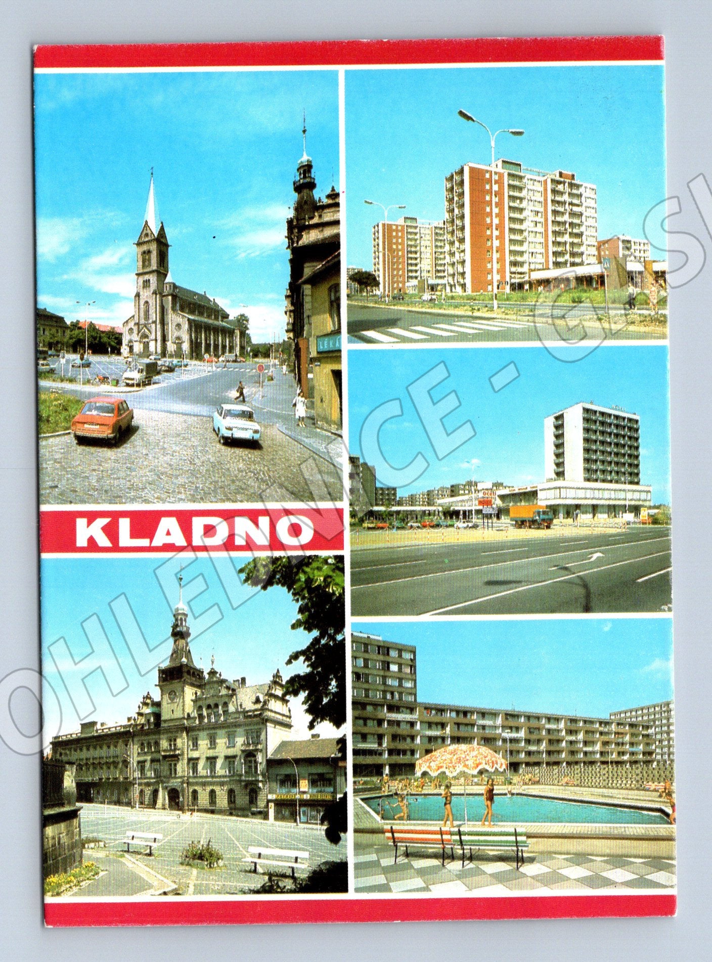 Postcard Kladno multi-view Czechoslovakia used (M7982)