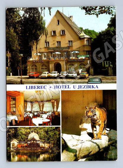 Pohlednice Liberec Hotel U Jezirka razítko 80 léta (M7985)