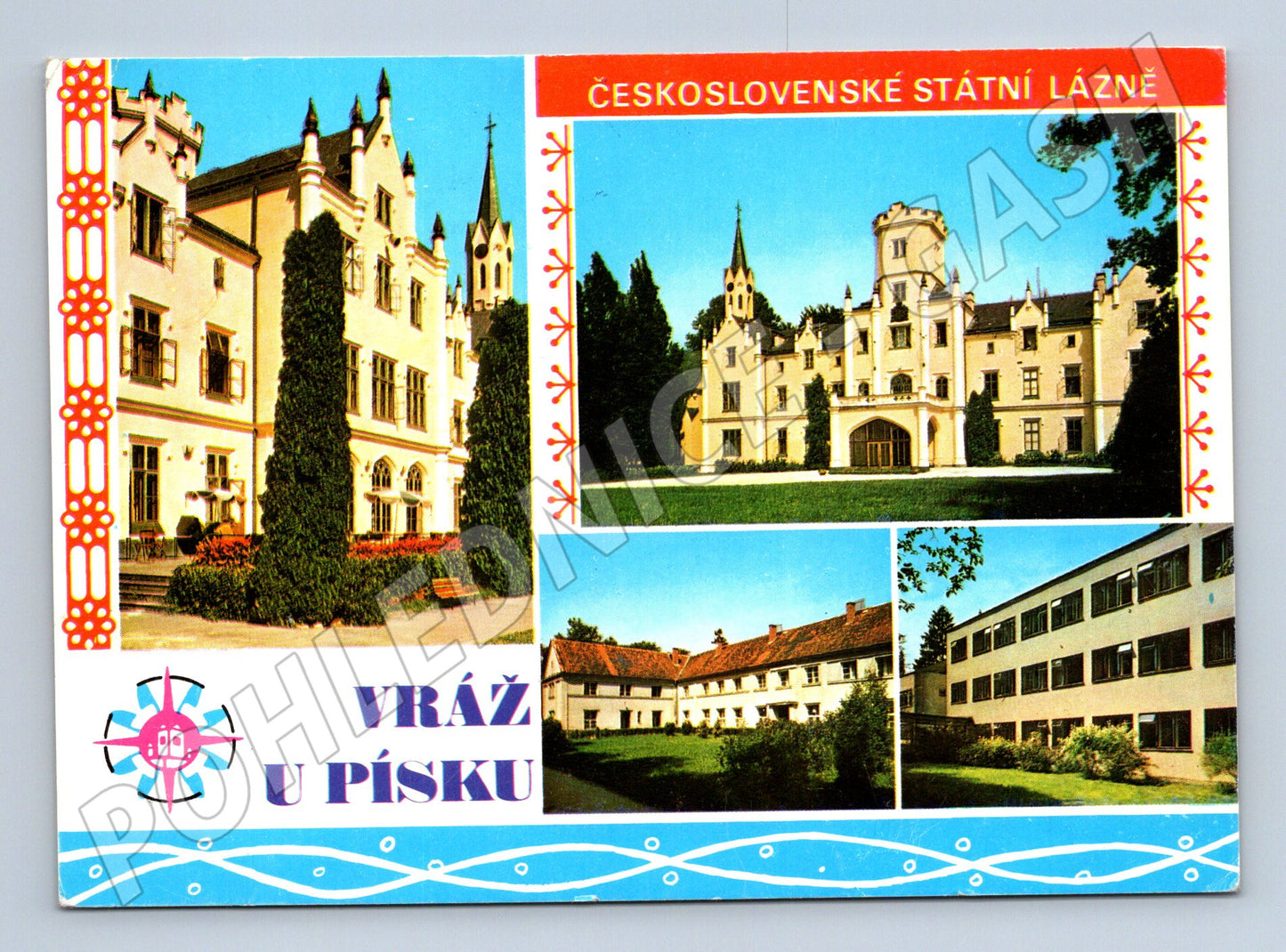 Postcard Vráž u Písku castle and spa 1985 (M7989)