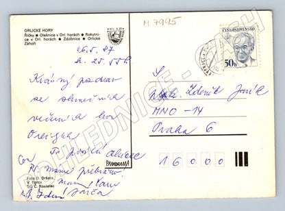 Postcard Greetings from the Orlické Mountains collage Czechoslovakia (M7995)