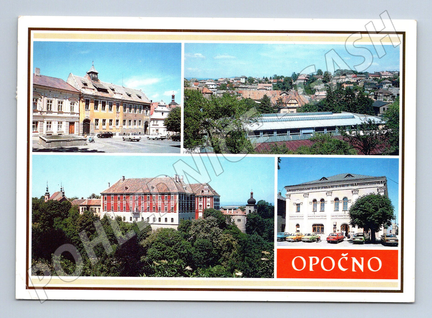 Postcard Opočno multi-view stamp of the Czechoslovak Socialist Republic (M7996)