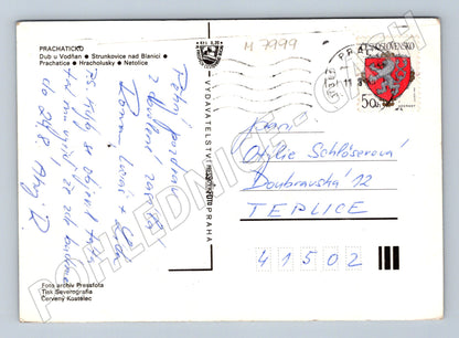 Postcard Prachaticko collage of places, used 1986 (M7999)