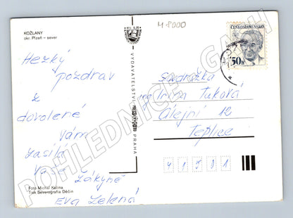 Postcard Kožlany Pilsen north collage Pressfoto used (M8000)