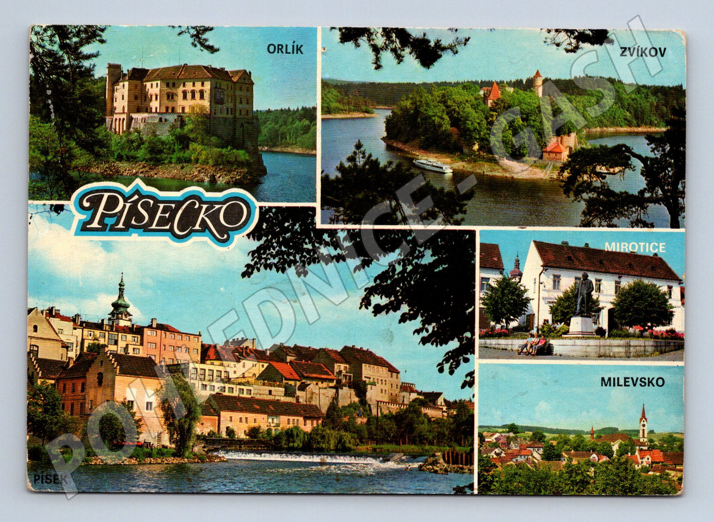 Postcard Písek Orlík Zvíkov Písek Mirotice Milevsko (M8006)