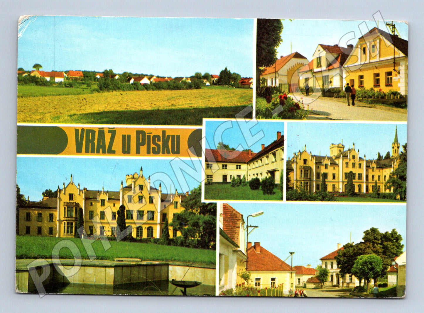 Pohlednice Vráž u Písku se zámkem prošlá poštou (M8007)