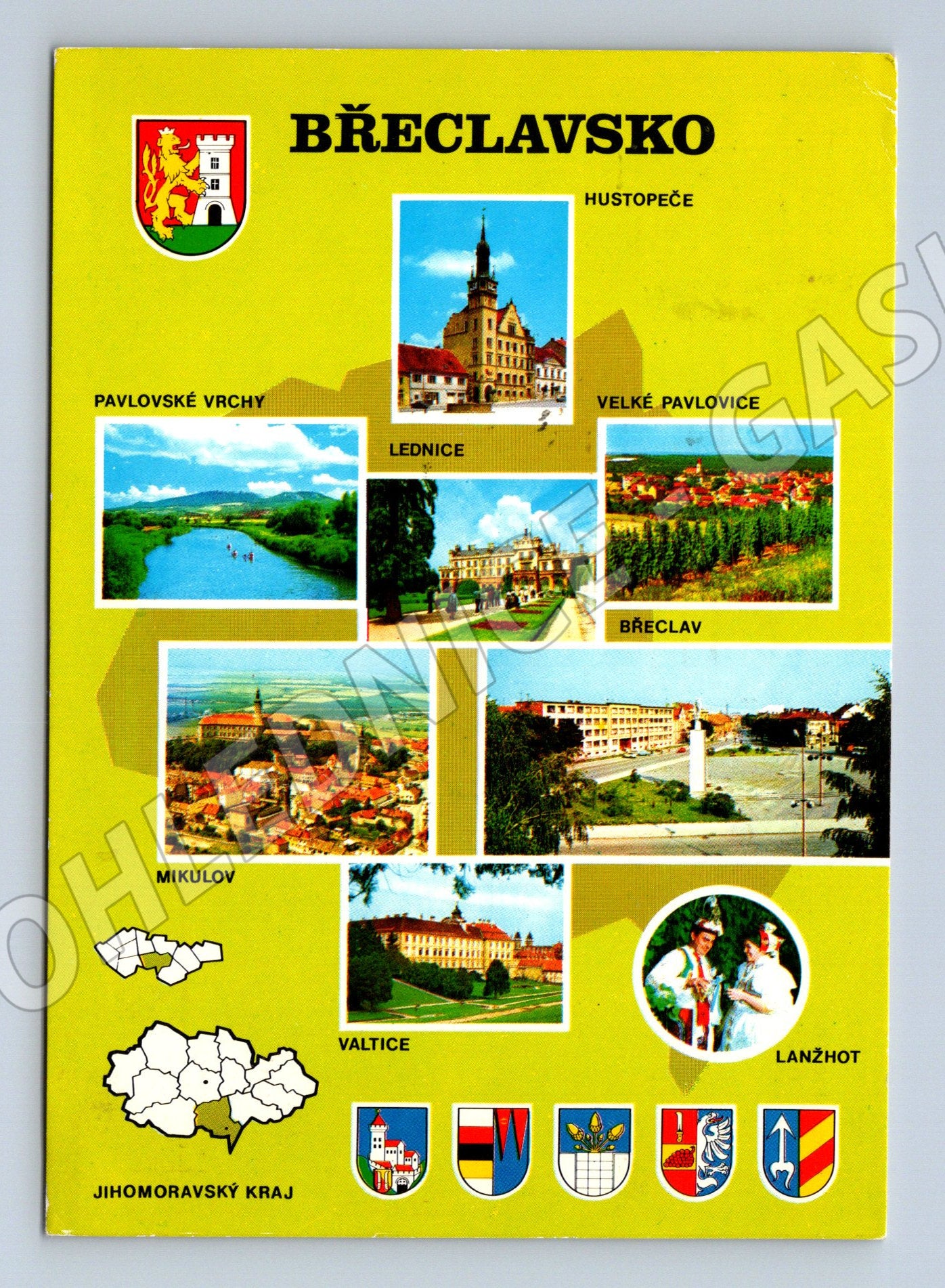 Postcard Břeclav South Moravia color large format 1982 (M8012)