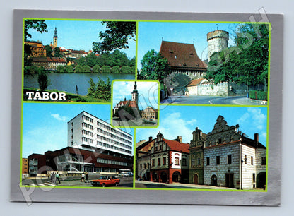 Postcard Tábor collage of monuments and architecture historical (M8013)