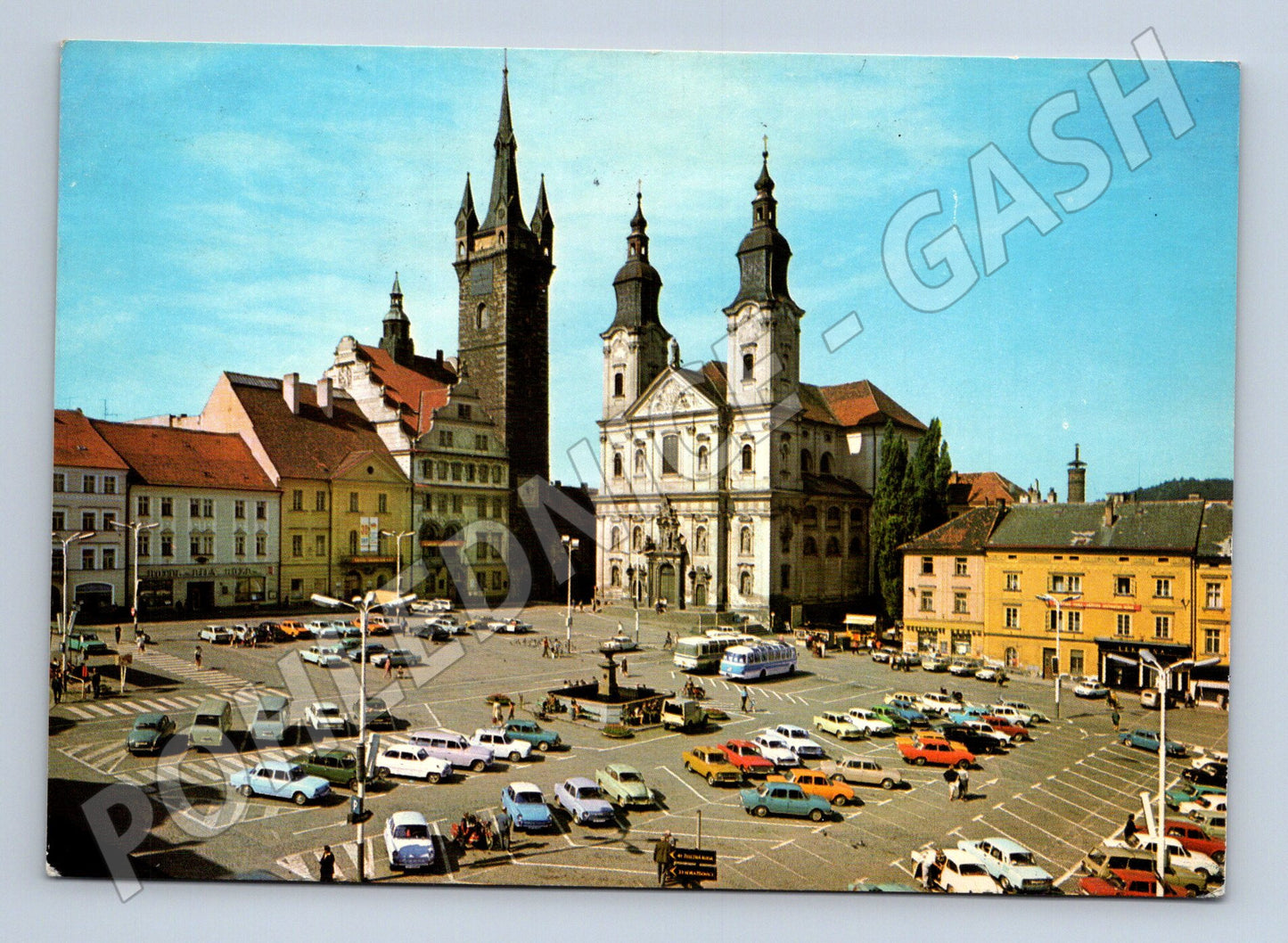Postcard Klatovy Square of Peace, historical 70s (M8014)