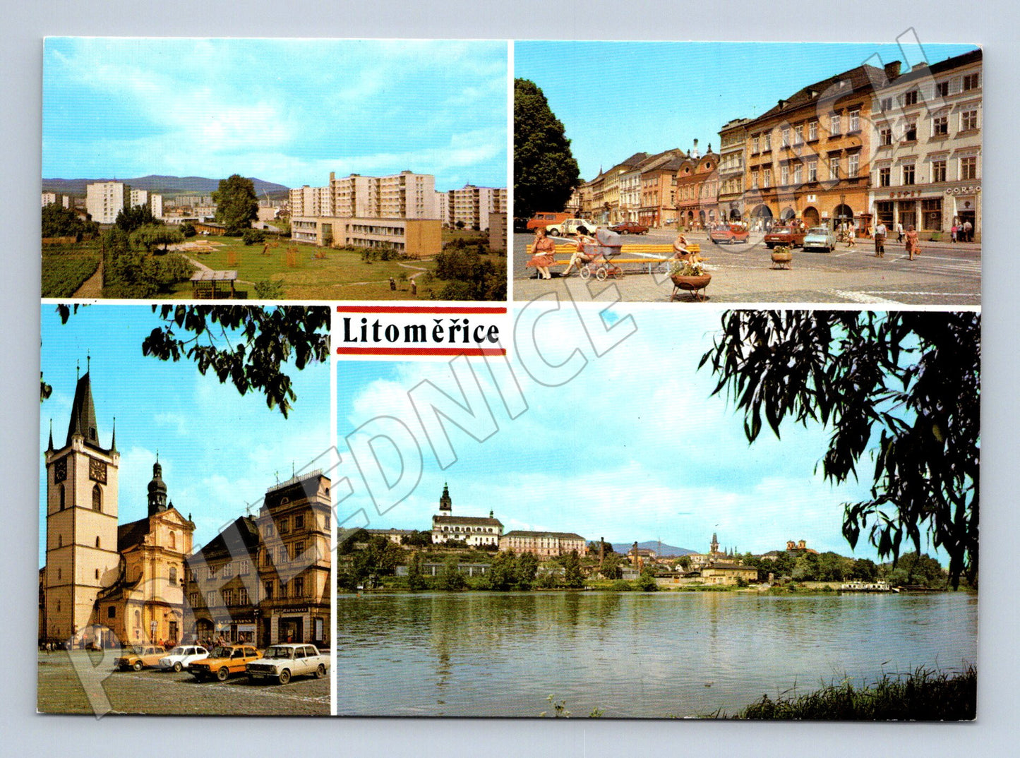 Pohlednice Litoměřice panoramata a památky vícepohled (M8015)