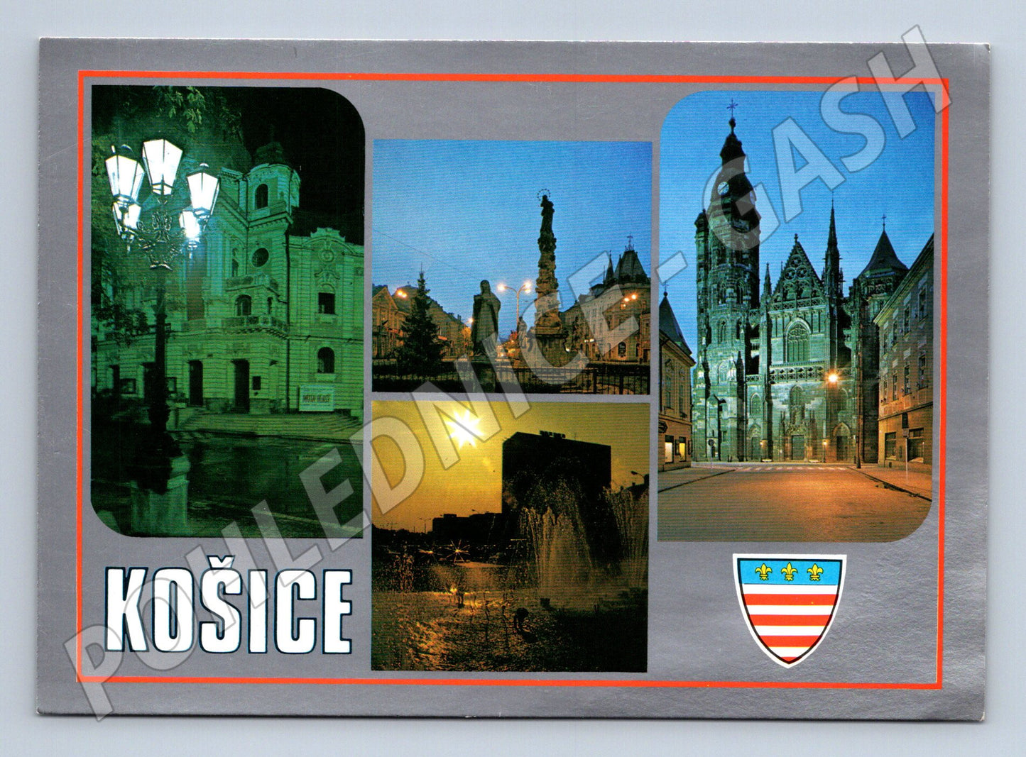 Postcard Košice State Theatre Cathedral of St. Elizabeth monuments (M8017)