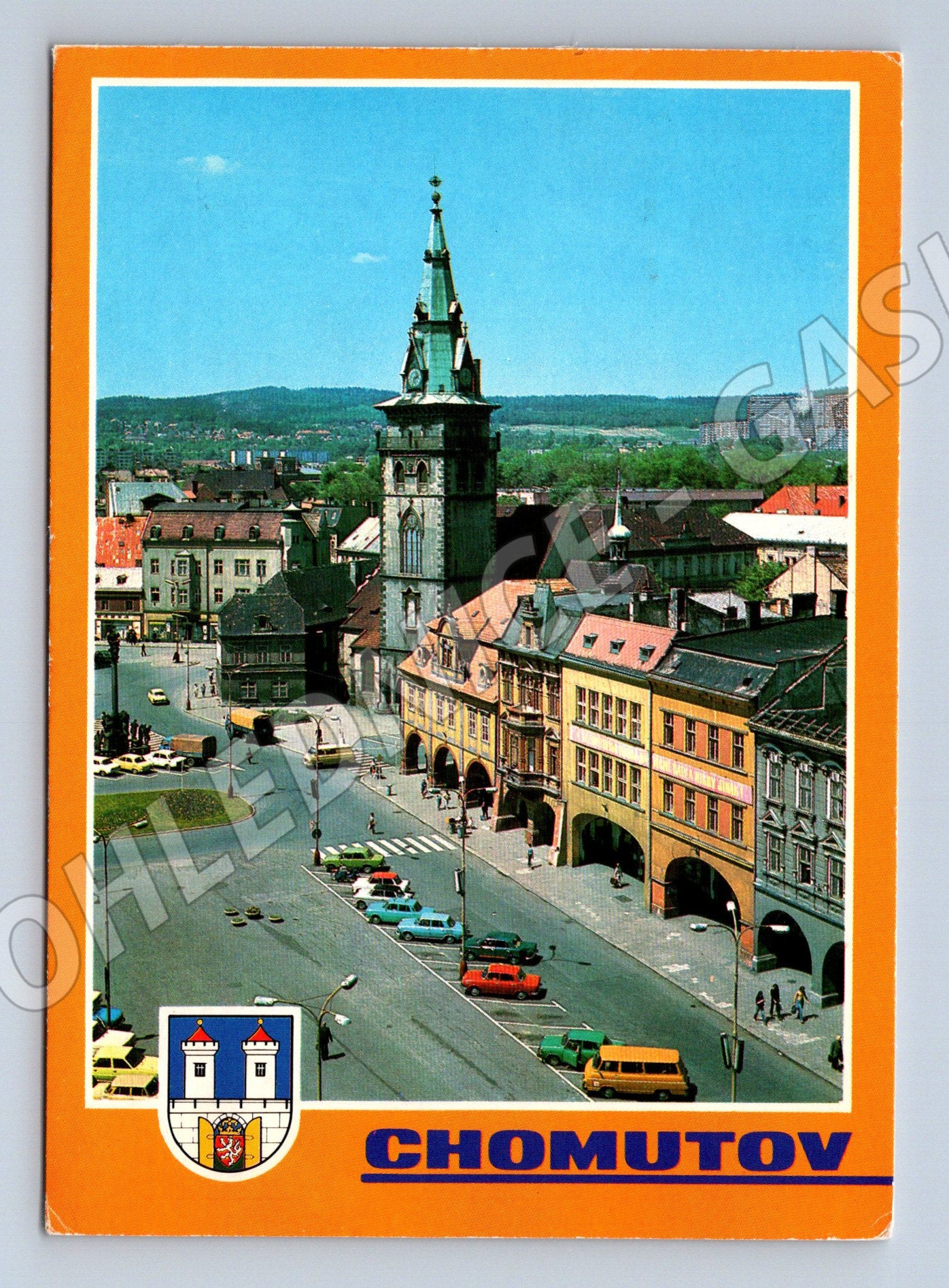 Pohlednice Chomutov náměstí 1 máje kolorovaná 1983 (M8021)