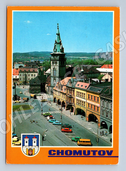 Pohlednice Chomutov náměstí 1 máje kolorovaná 1983 (M8021)