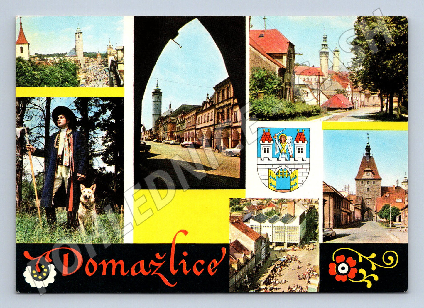 Postcard Domažlice multi-view ORBIS unused (M8029)