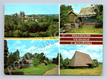 Postcard Museum of the village of Kouřim, timbered buildings, overall (M8030)