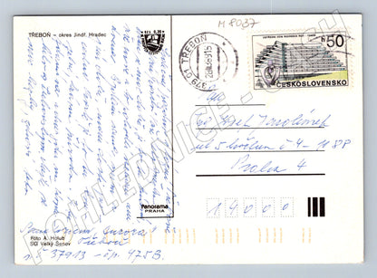 Postcard Třeboň collage city of the Czechoslovak Socialist Republic 1975 small format (M8037)