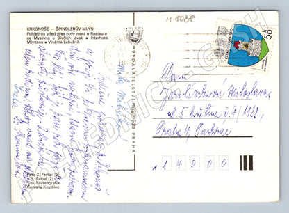 Postcard Špindlerův Mlýn multiple view sent to the Czechoslovakia (M8038)