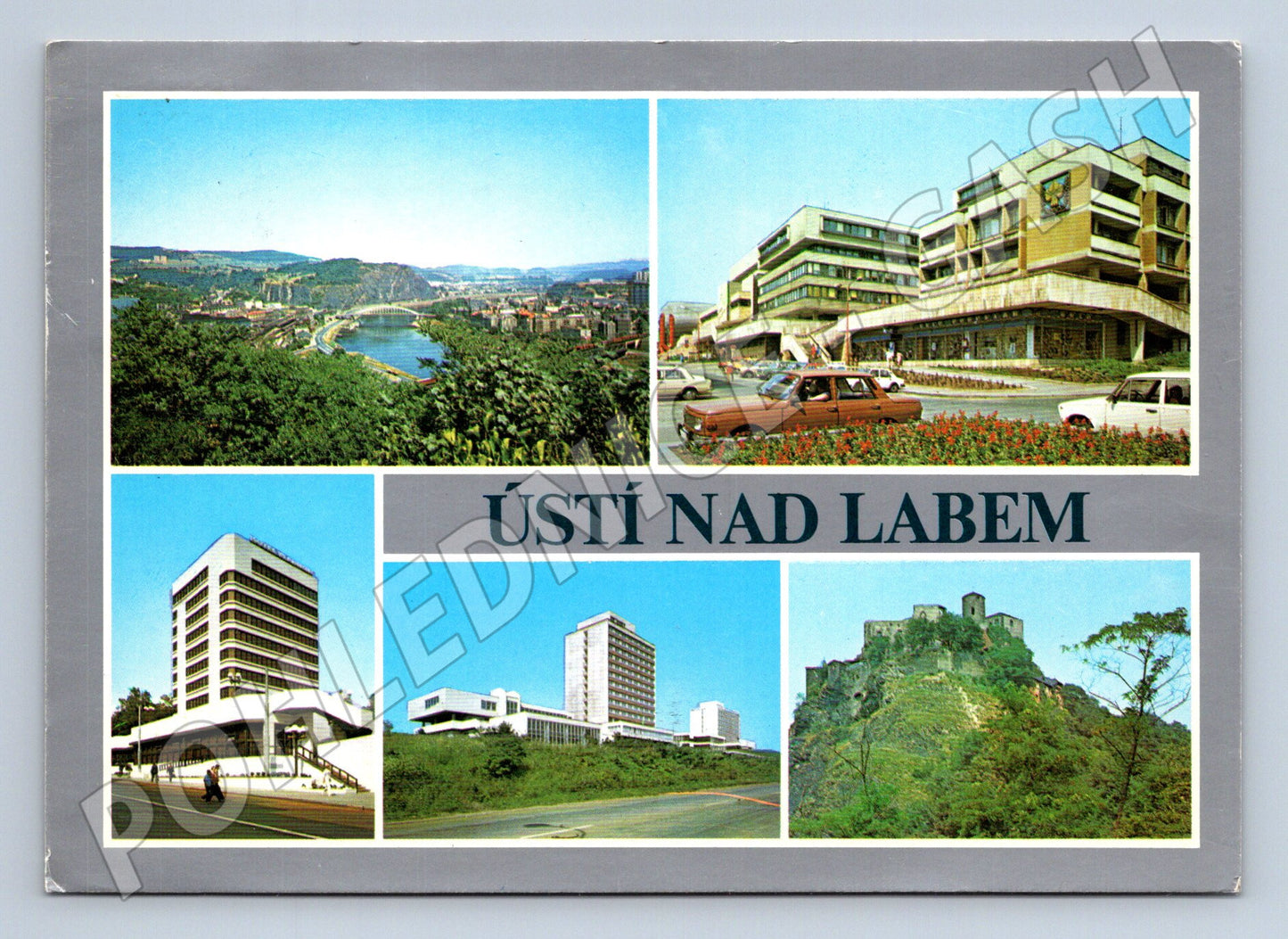 Postcard Ústí nad Labem multi-view Czechoslovakia used (M8039)