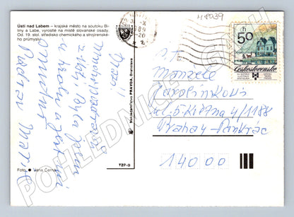 Postcard Ústí nad Labem multi-view Czechoslovakia used (M8039)
