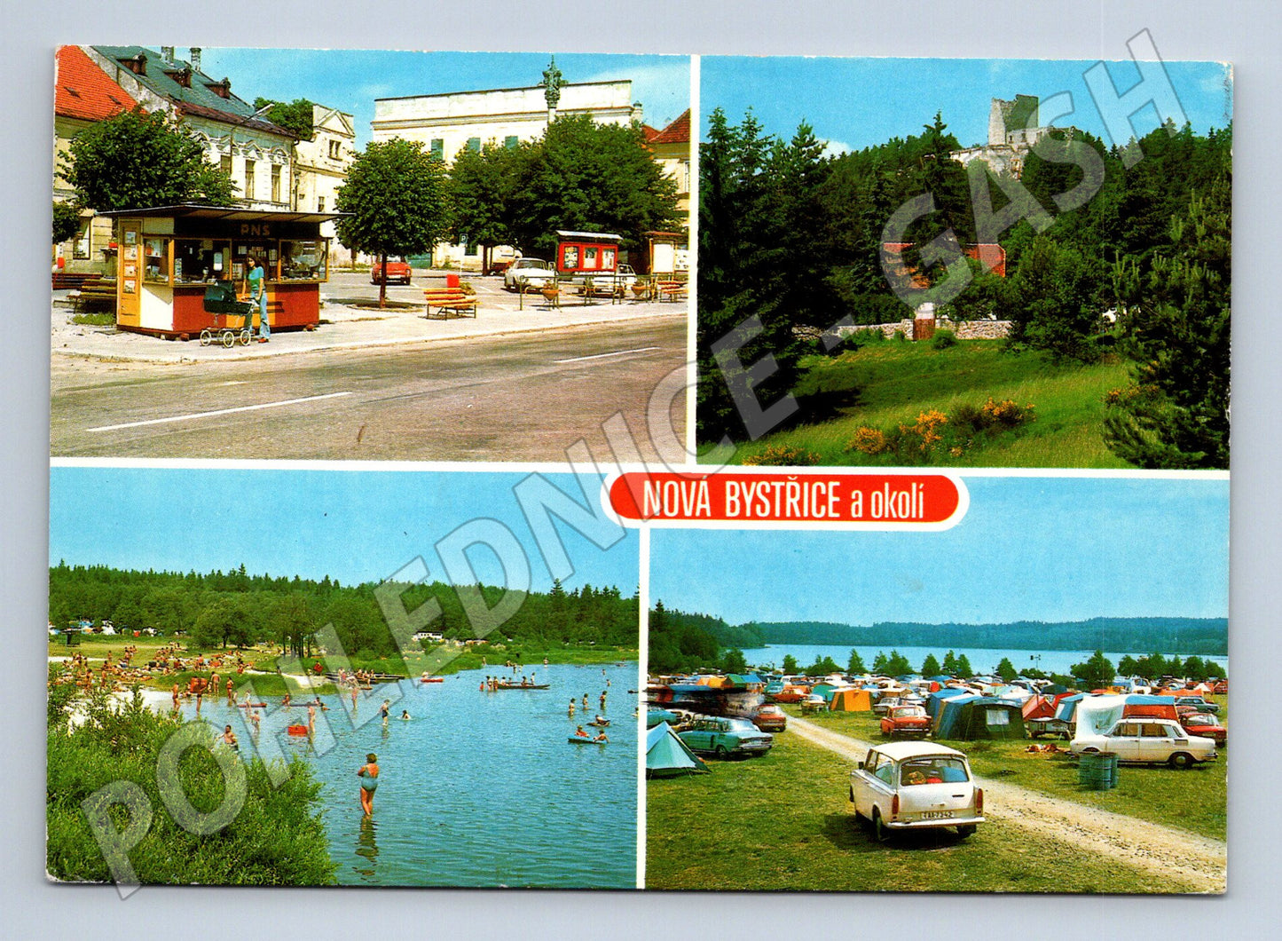 Pohlednice Nová Bystřice a okolí vícepohled 1981 (M8043)