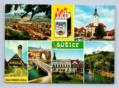 Pohlednice Sušice vícepohled Svatobor radnice most znak (M8047)