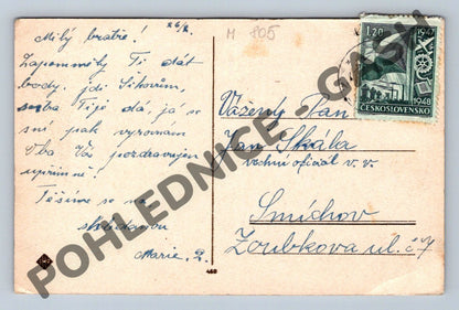 Pohlednice kvetoucí stromy 1948 ČSR (M805)