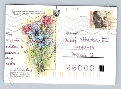 Postcard Františkovy Lázně colored historical sent (M8050)