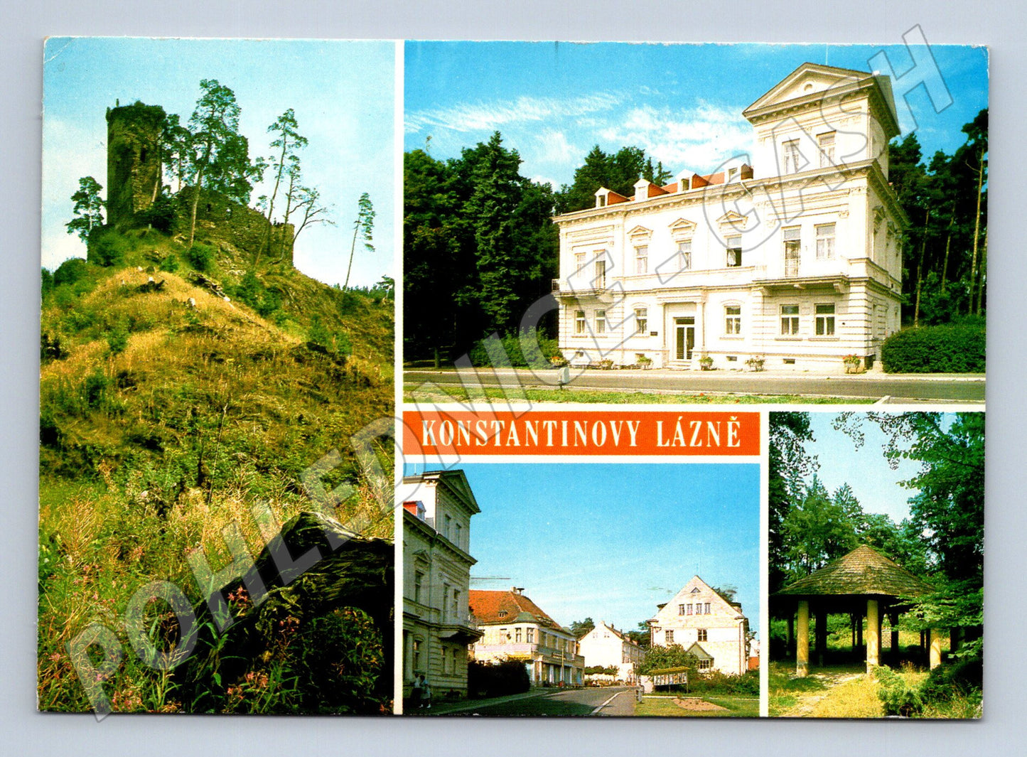 Postcard Konstantinovy ​​Lázně Gutštejn multi-view Czechoslovakia (M8052)