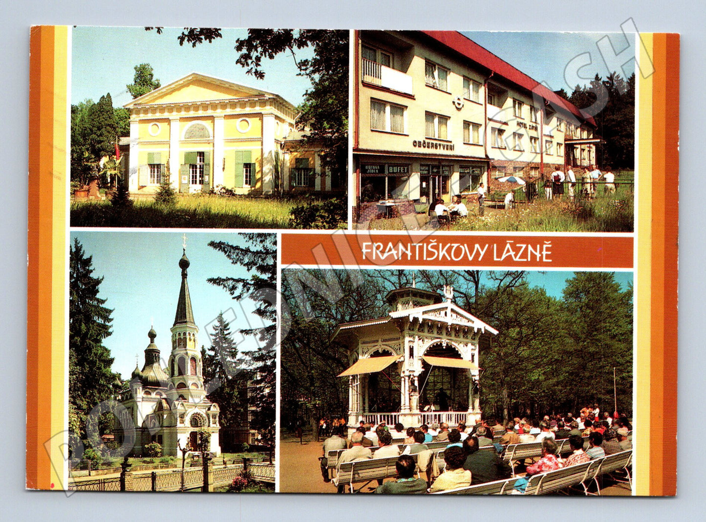 Pohlednice Františkovy Lázně vícepohled použitá ČSR (M8061)