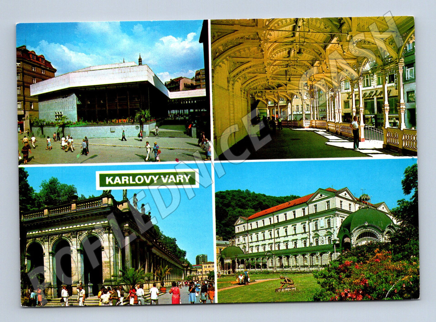Postcard Karlovy Vary collage sent stamp of the Czechoslovak Socialist Republic (M8065)