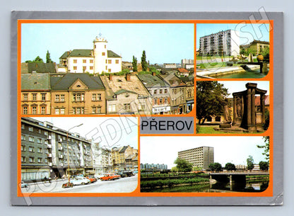 Postcard Přerov multi-view 1990 used by post (M8066)
