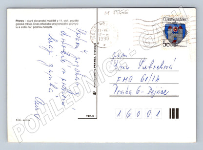 Postcard Přerov multi-view 1990 used by post (M8066)