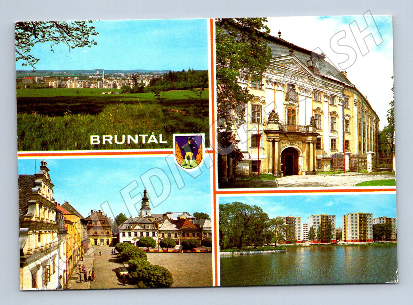 Pohlednice Bruntál vícepohled známka použitá (M8067)