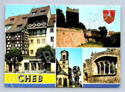 Pohlednice Cheb historická vícepohled prošlá poštou (M8068)