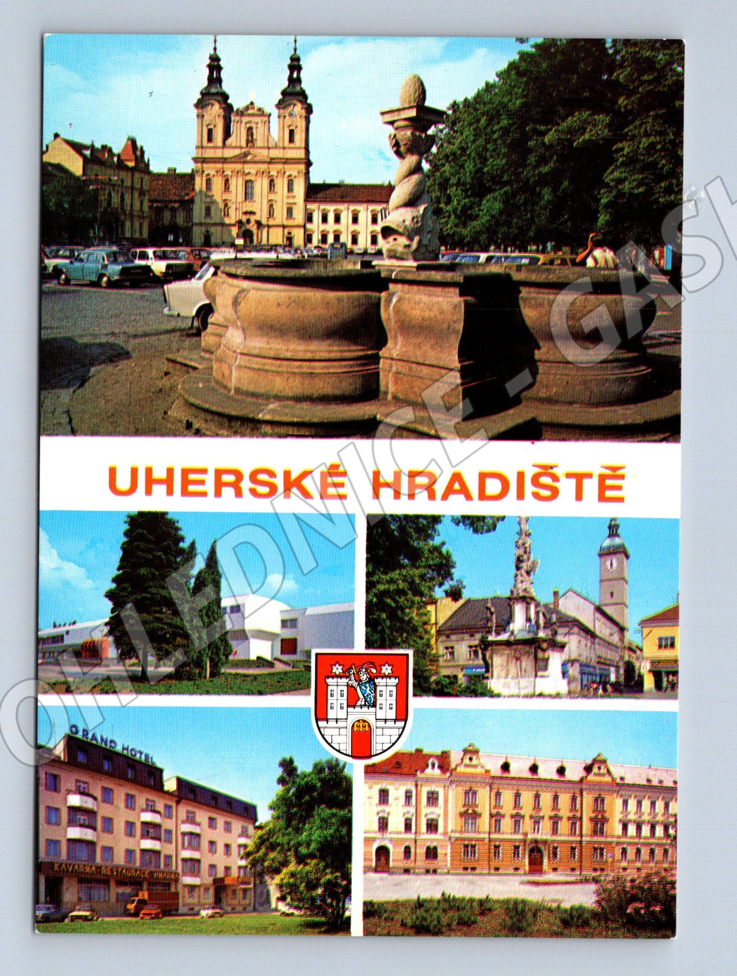 Pohlednice Uherské Hradiště koláž památek velký formát (M8071)