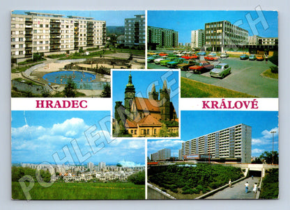 Postcard Hradec Králové multi-view sent in the 1980s (M8073)