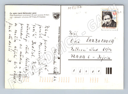 Postcard Mariánské Lázně colored sent by Czechoslovakia (M8077)
