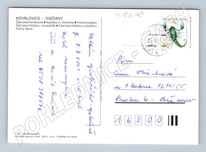 Pohlednice Koválovice Osíčany vícepohled zasláno 2001 (M8098)