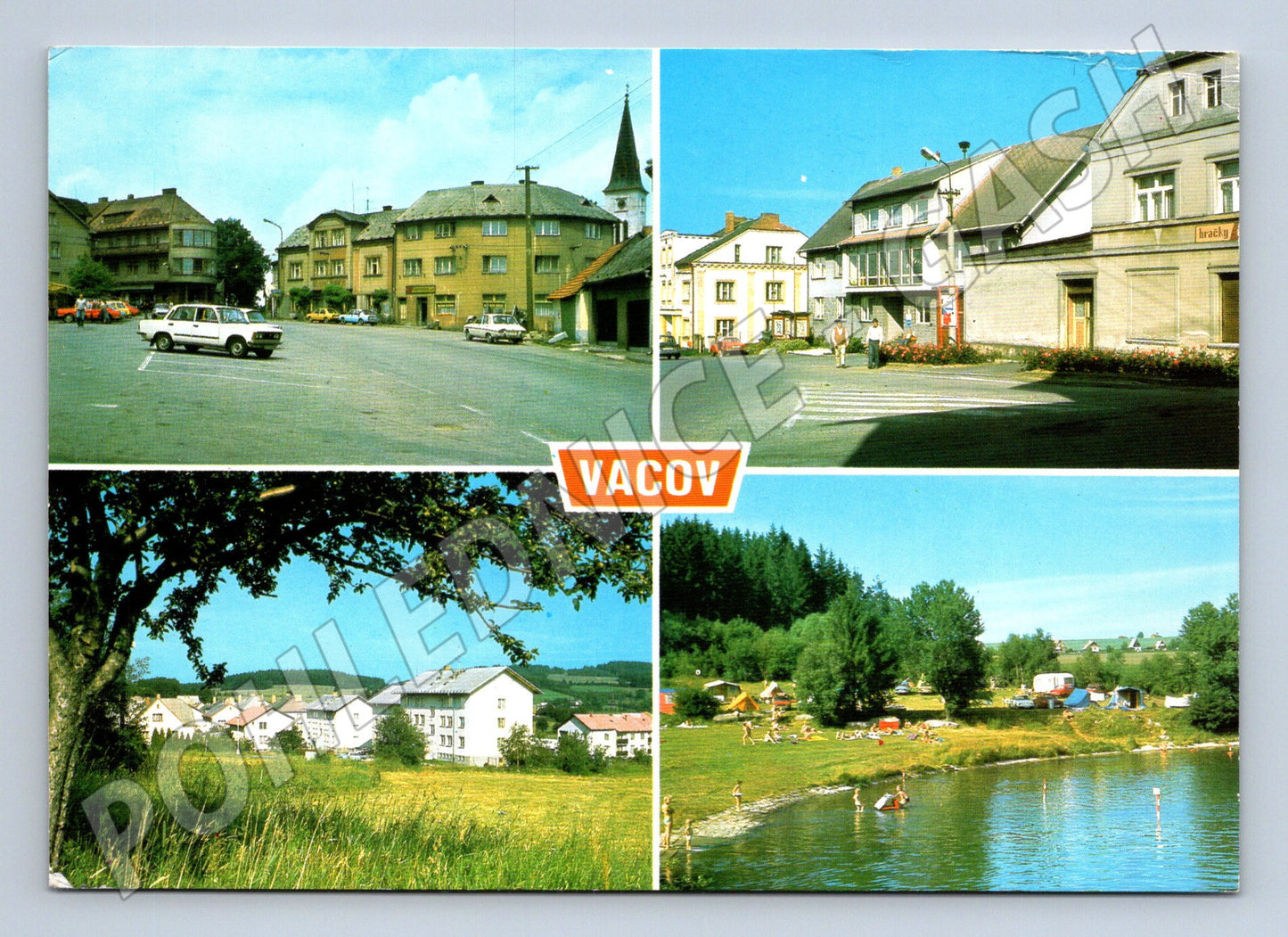 Pohlednice Vacov Šumava vícepohled popsaná známka ČSSR (M8104)