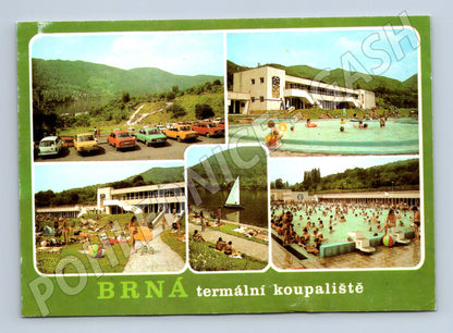 Postcard Brna nad Labem thermal swimming pool multi-view (M8107)
