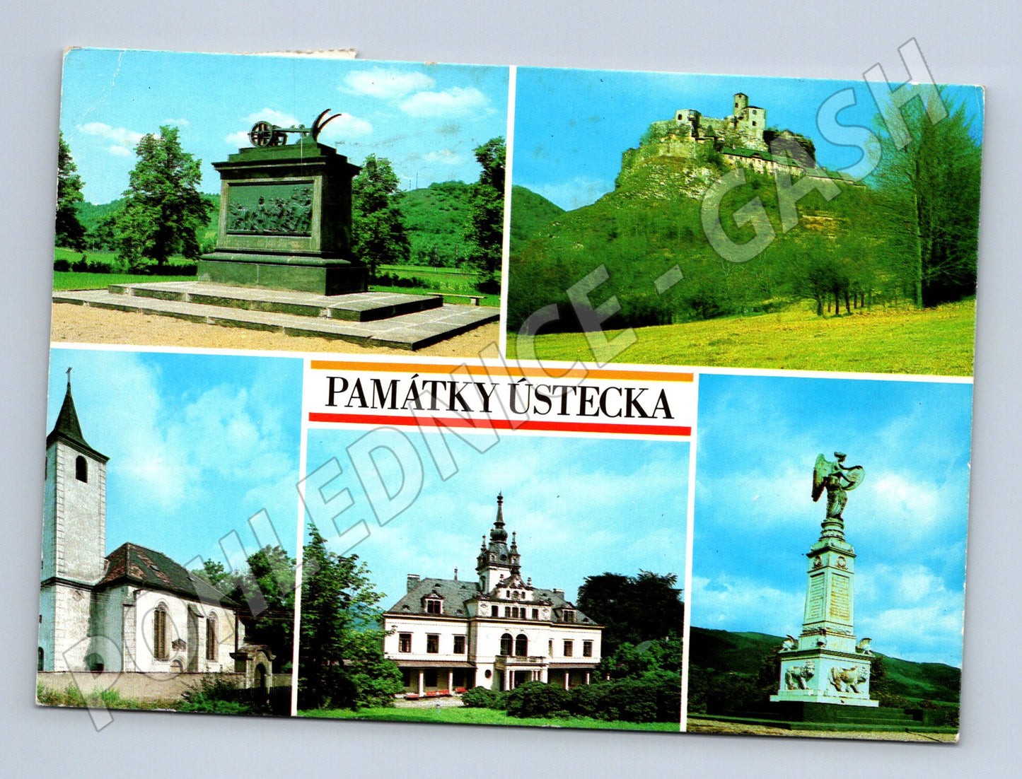 Pohlednice Památky Ústecka prošlá poštou 1989 (M8110)