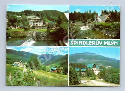 Postcard Špindlerův Mlýn 1985 Krkonoše multi-view (M8118)