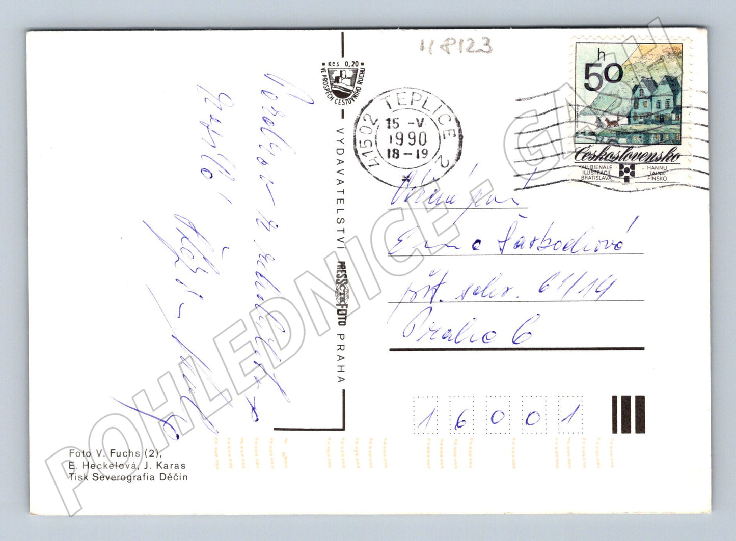 Postcard Teplice multi-view sent 1990 (M8123)