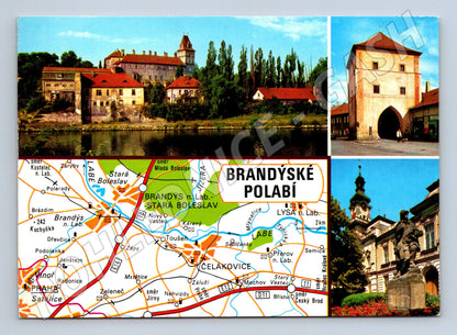 Pohlednice Brandýs Stará Boleslav Čelákovice koláž (M8130)
