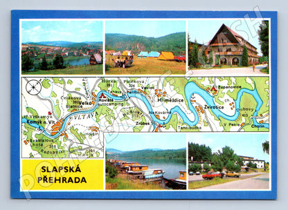Postcard Slapy Dam Recreation Area Map (M8143)