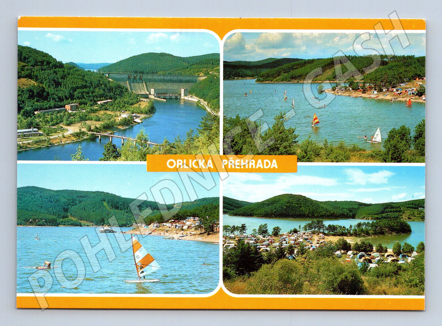 Pohlednice Orlická přehrada panoramatický velký formát (M8144)