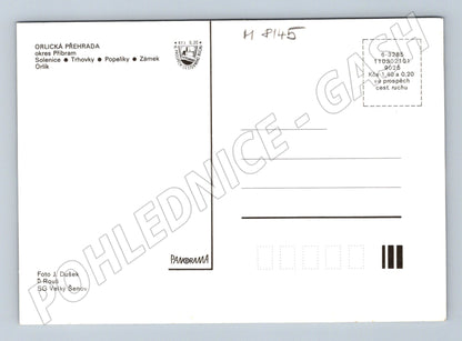 Pohlednice Orlická přehrada vícepohled zámek Orlík tábor (M8145)