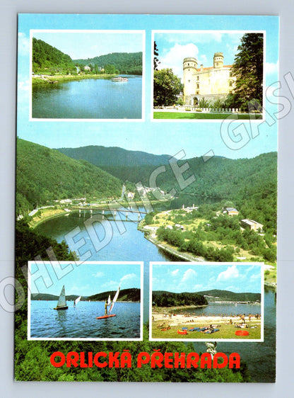 Postcard Orlik Dam Orlik Castle Czechoslovakia (M8146)