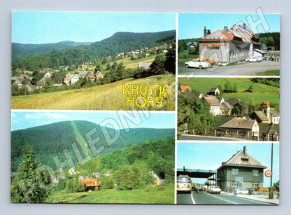 Postcard Ore Mountains multi-view hotel Hranice Czech Republic (M8147)